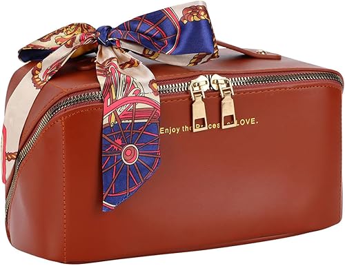 Bolsa de cosméticos de viaje de gran capacidad Bolsa de cosméticos de doble capa transparente para mujeres, bolsa de cepillo de maquillaje de paja