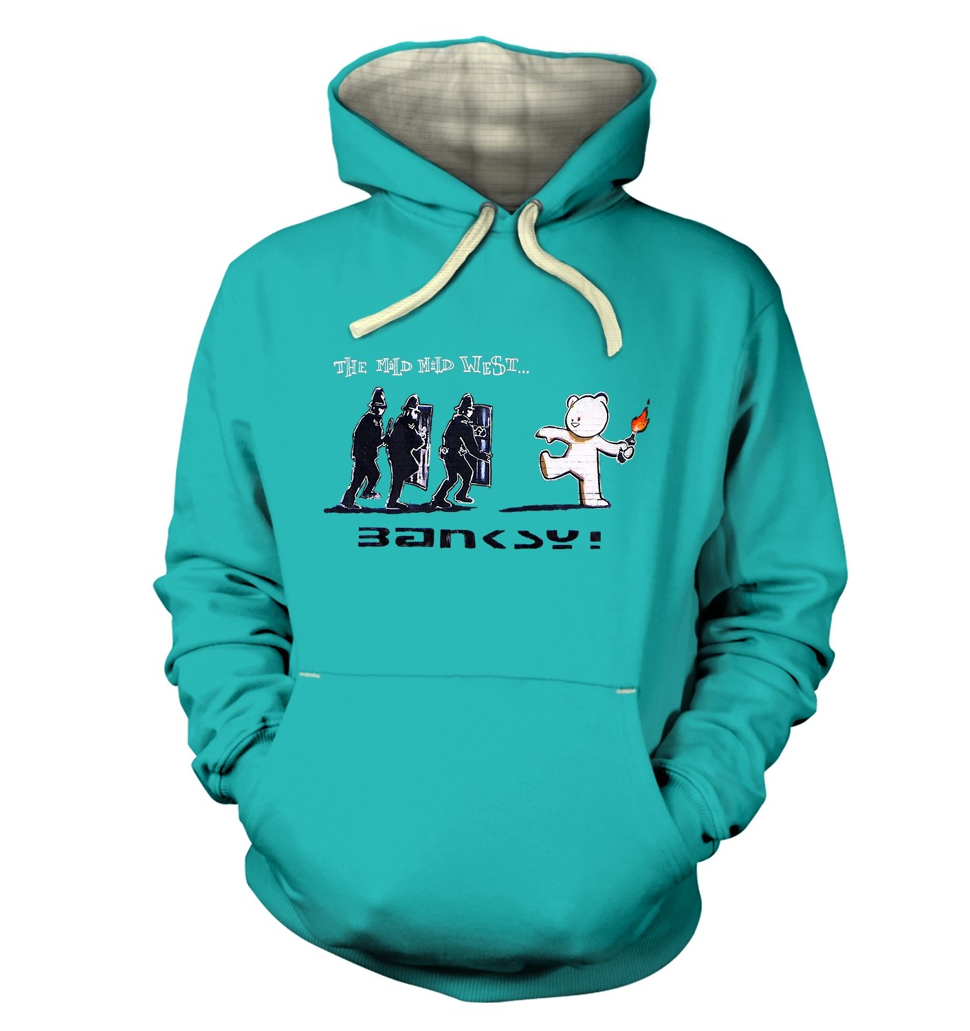 Banksy By Big Mouth Lagoon Banksy Mild Mild West Premium Hoodie - Medium (42" Chest)
