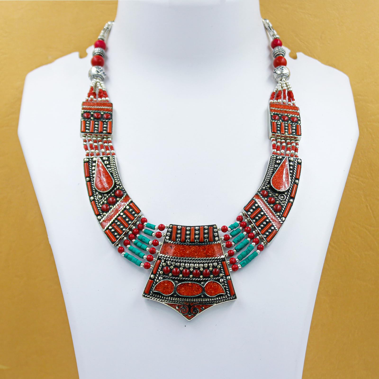 Gioiello Etnico Artigianale Boho Statement Collana Fashion
