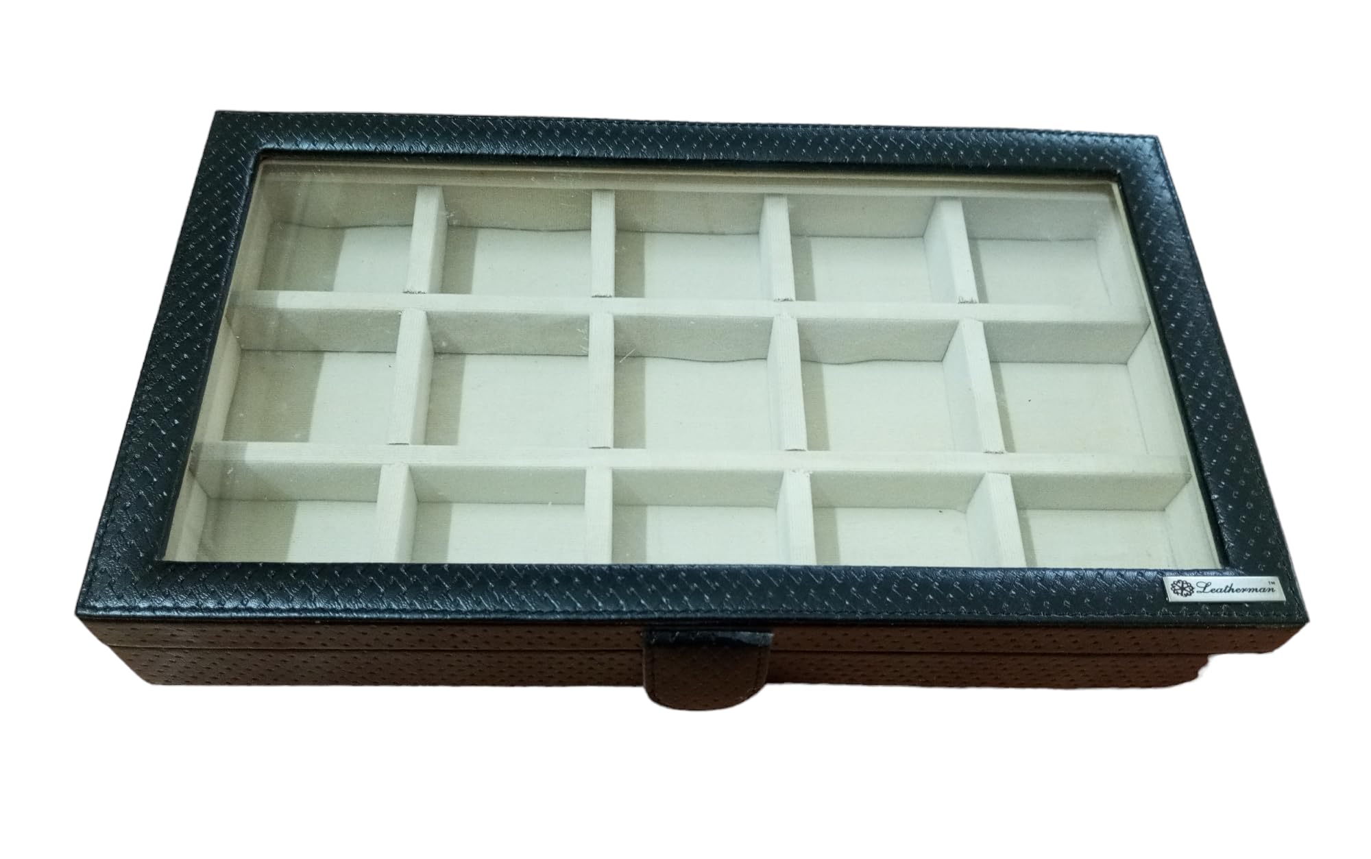 Leatherman Black Leather Unisex Cufflink Box (1325B_bl)