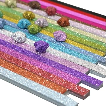 مجموعة أوراق Origami Stars DIY Paper Glitter Origami Stars ، 400 ورقة ، 20 لونًا 20 ألوان بريق