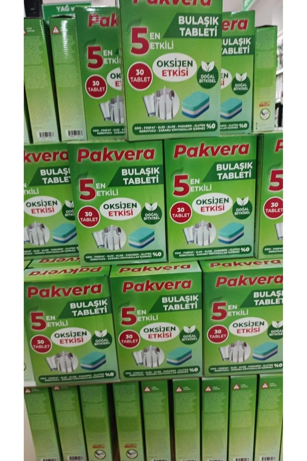 GİMDES Helal Sertifikalı Doğal Bitkisel Bulaşık Makinesi Tableti Oksijen Etkili 30'lu