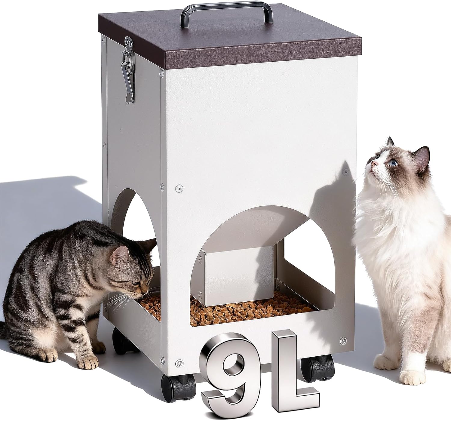 Automatic Cat Feeder for Multiple Cats,9L/40 Cups Large Capacity Gravity Cat Food Dispenser for Dry Food,Pet Feeder Station for Puppy Kitten or Rabbit