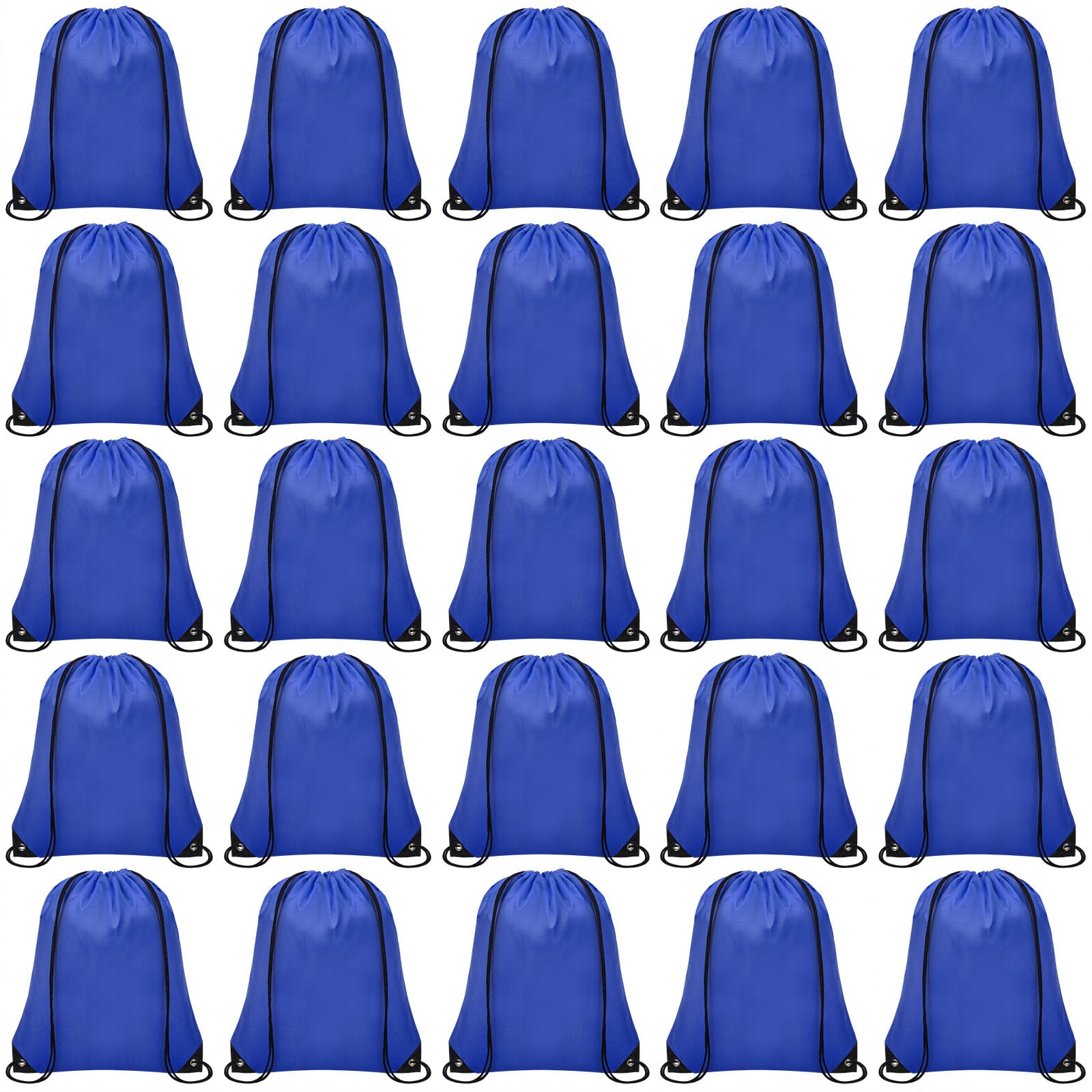 Grneric Drawstring Bags Bulk 25 PCS, Drawstring Backpack Draw String Bag Cinch Sack for Gym Traveling Yoga Outdoor Sports, Blue