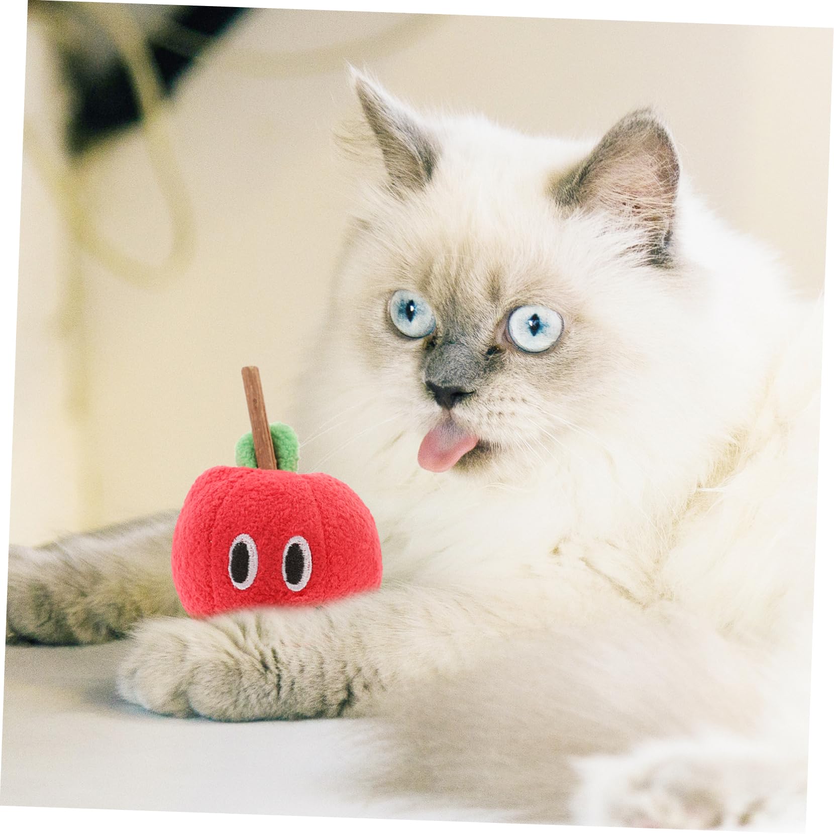 Bâtonnet Jouet pour Chat Fruit Rouge en Peluche, Actinidia Polygama
