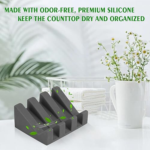 Miniatura 10 de Jaboneras de silicona con Drianage, soporte para jabón en barra y ahorro de cascada autodrenante para mantener tu barra de jabón organizada y limpia