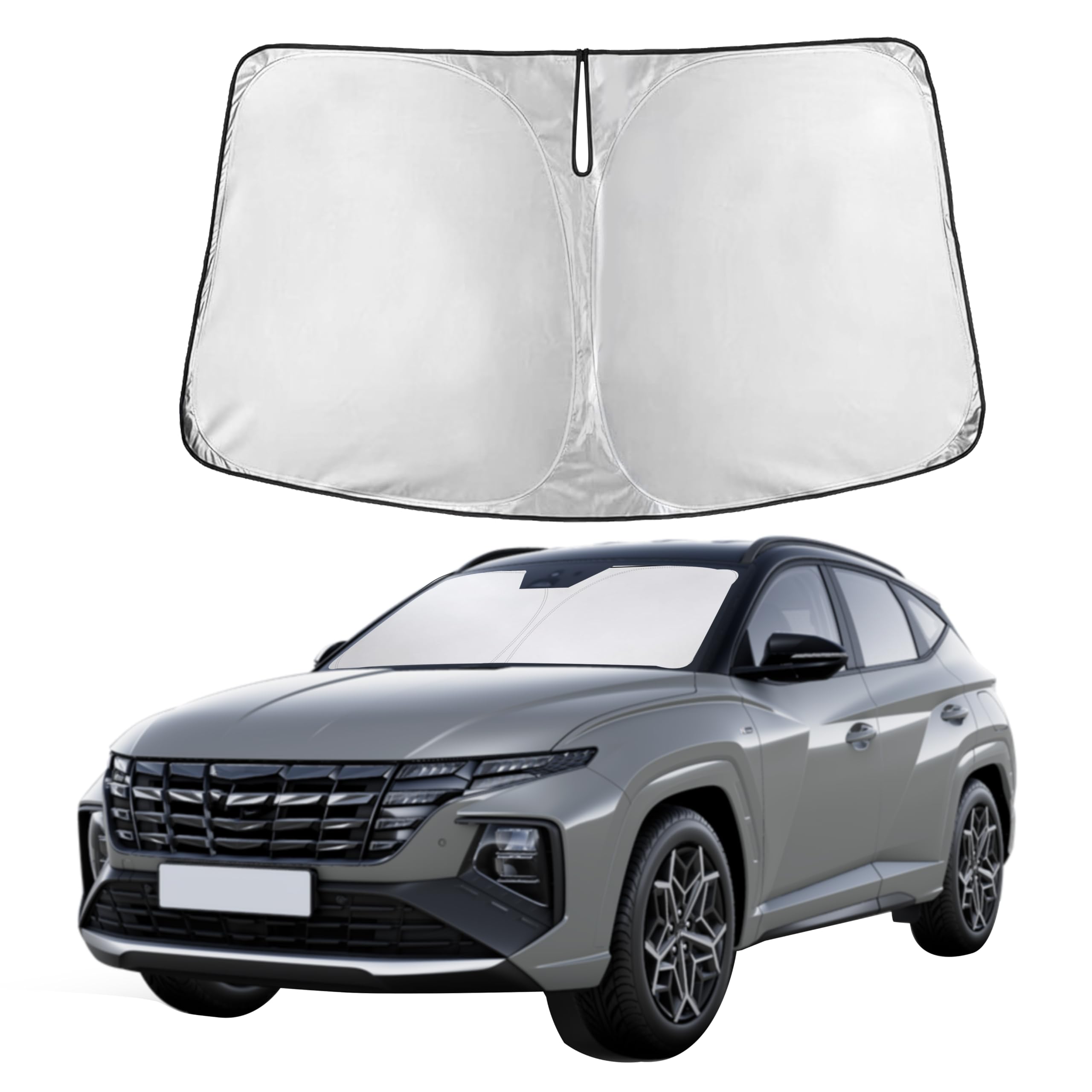 Autovir Windshield Sun Shade Fit for 2024 2025 2026 Kia EV9 Sunshade, Front Car Window Shades Sun Visor, Blocks UV Rays & Heat, Car Accessories Fit for Kia EV9 2024-2026