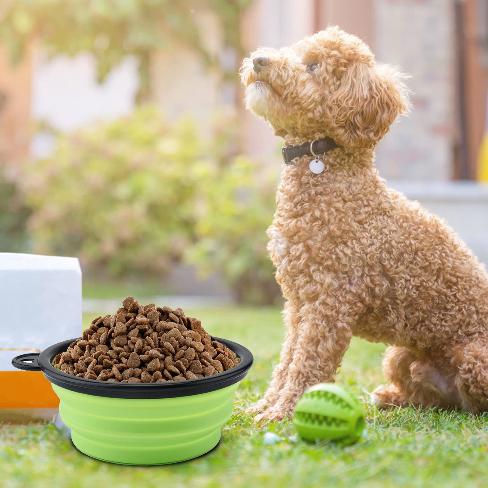 2 Ciotole Pieghevoli Per Cani/Gatti In Silicone - 350ml Portatili Con Chiusura, Ideali Per Viaggio - Foto 6