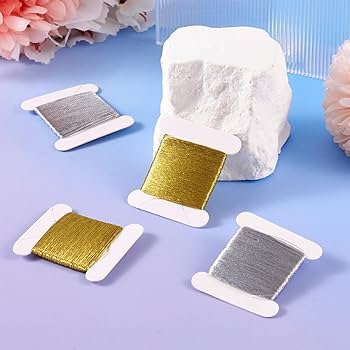 Amazon.co.jp: Beadthoven メタリックコード 金銀糸 刺繍糸 0.1