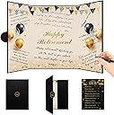 Roetyce Retirement Party Decorations, Black Gold Retirement Guest Book Alternative, Hapyy Retirement Keepsake, Best Retirement Gifts for Women Men, Jumbo Retirement Card Signature Board for Coworker