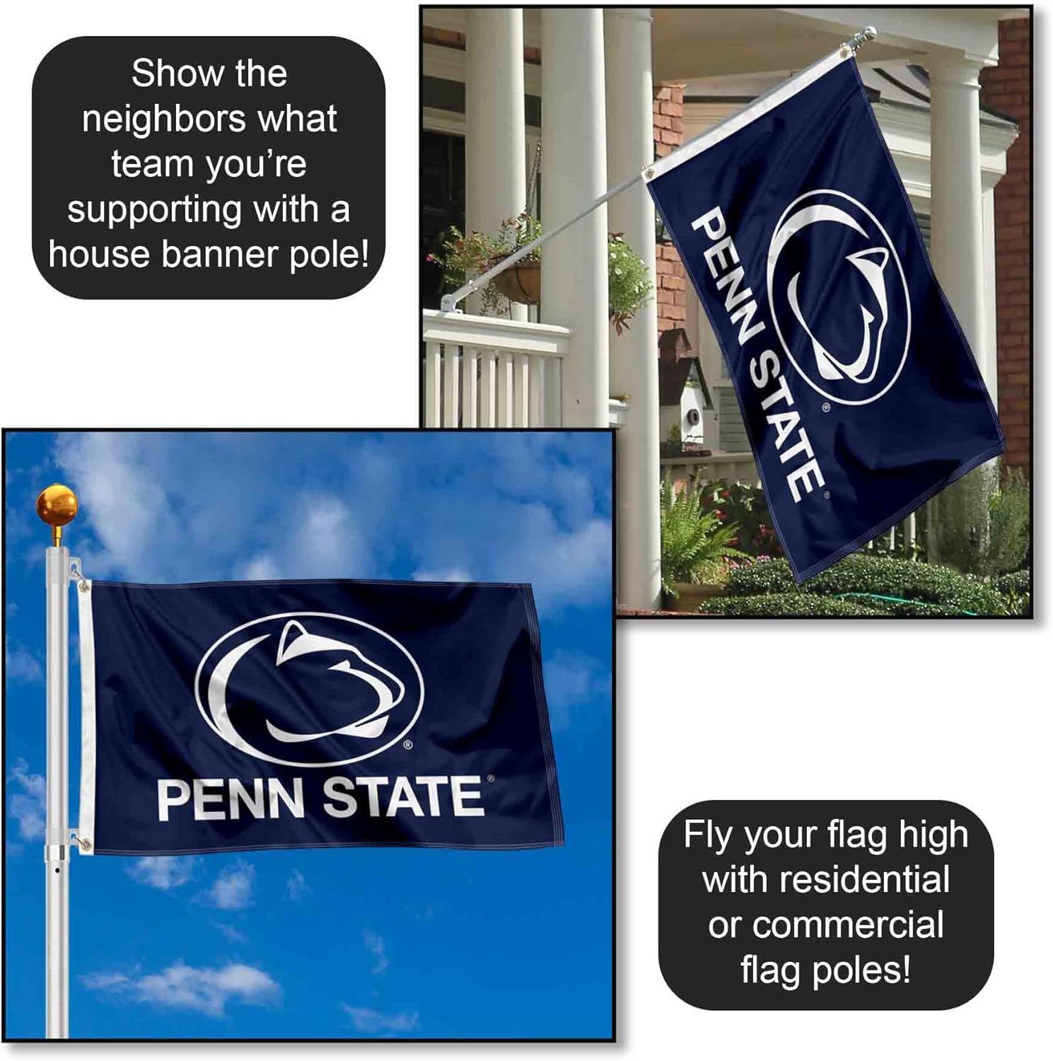 College Flags & Banners Co. PSU Penn State Nittany Lions University Large College Flag - Image 3