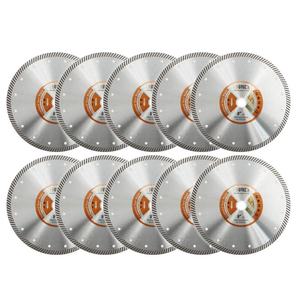 BGTEC Disco diamantato diamantato superthin turbo per piastrelle di ceramica Pietra di granito 10 pezzi 230mm