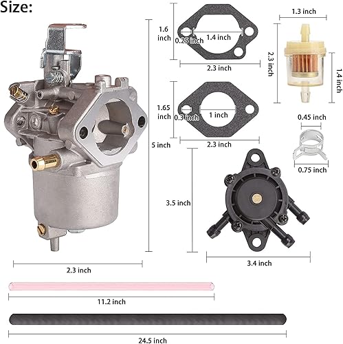 Miniatura 5 de 10L0L Carburador de golf Kit de bomba de combustible para 1998-UP Club Car DS Precedent Turf Carryall FE290 Kawasaki Motores Carb 101805601