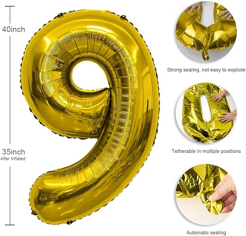 Vista 149 de Globo de número, globos de números de 40 pulgadas, globos de número degradado arcoíris, globo número 1, globo gigante, globo de números de feliz