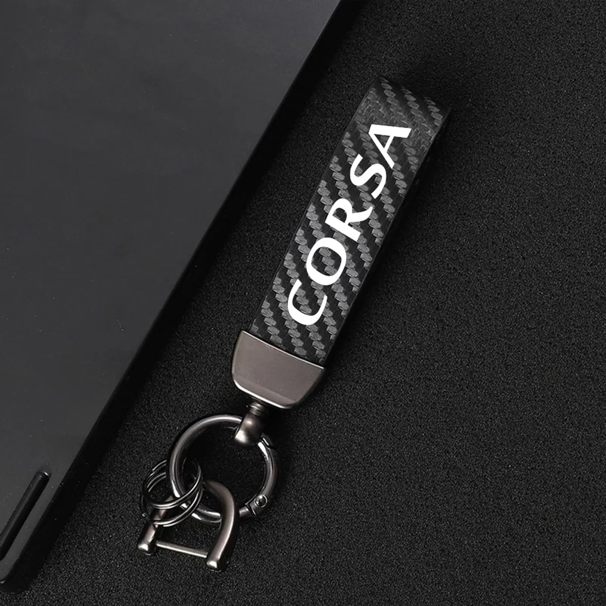 Kohlefaser Leder Schlüsselanhänger Für Ford Ranger - Drehbarer Anti-Verlust Anhänger