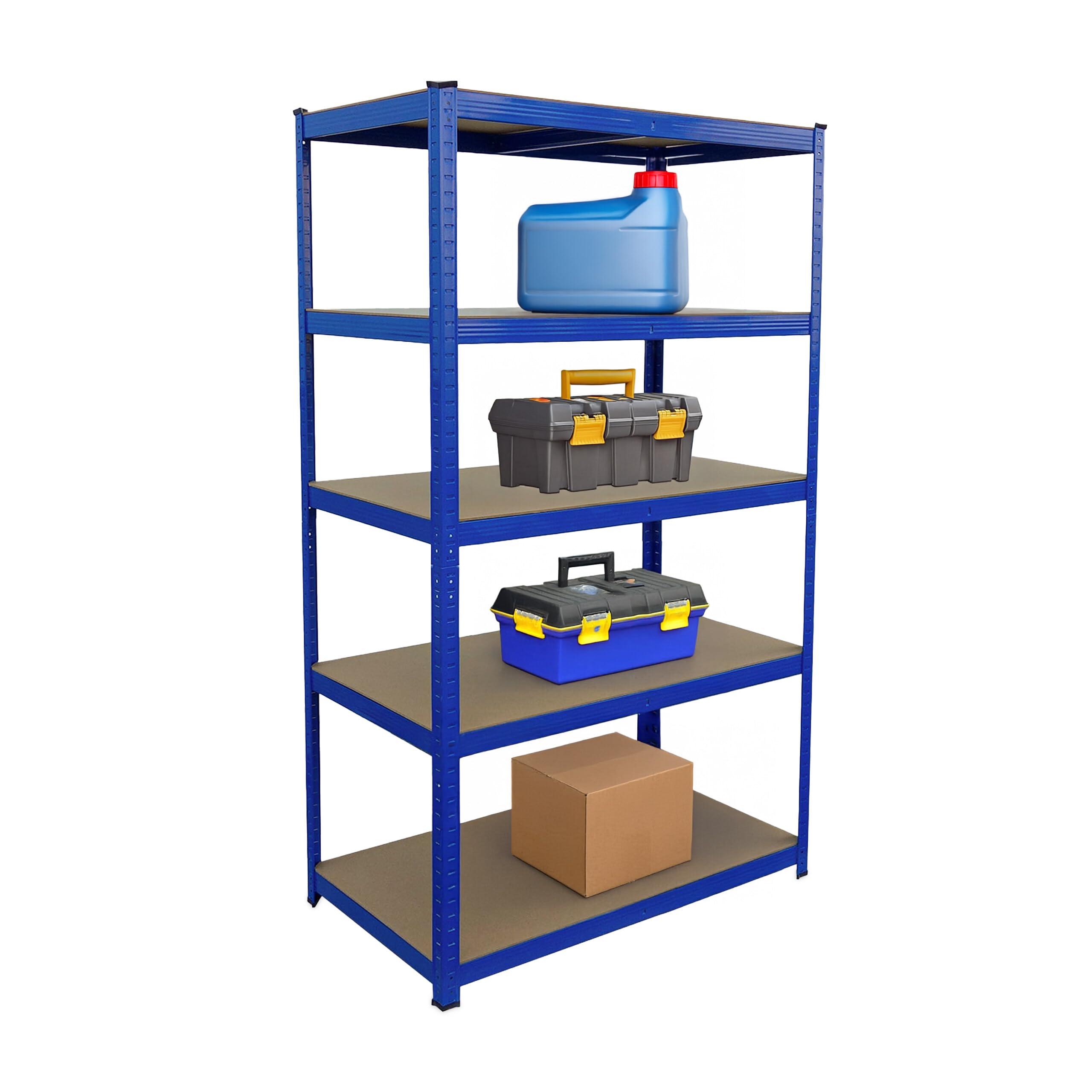 Scaffale Pesante Relaxdays, HxLxP 180 x 100 x 60 cm, Portata 1250 kg, 5 Ripiani, scaffale da Garage, Blu