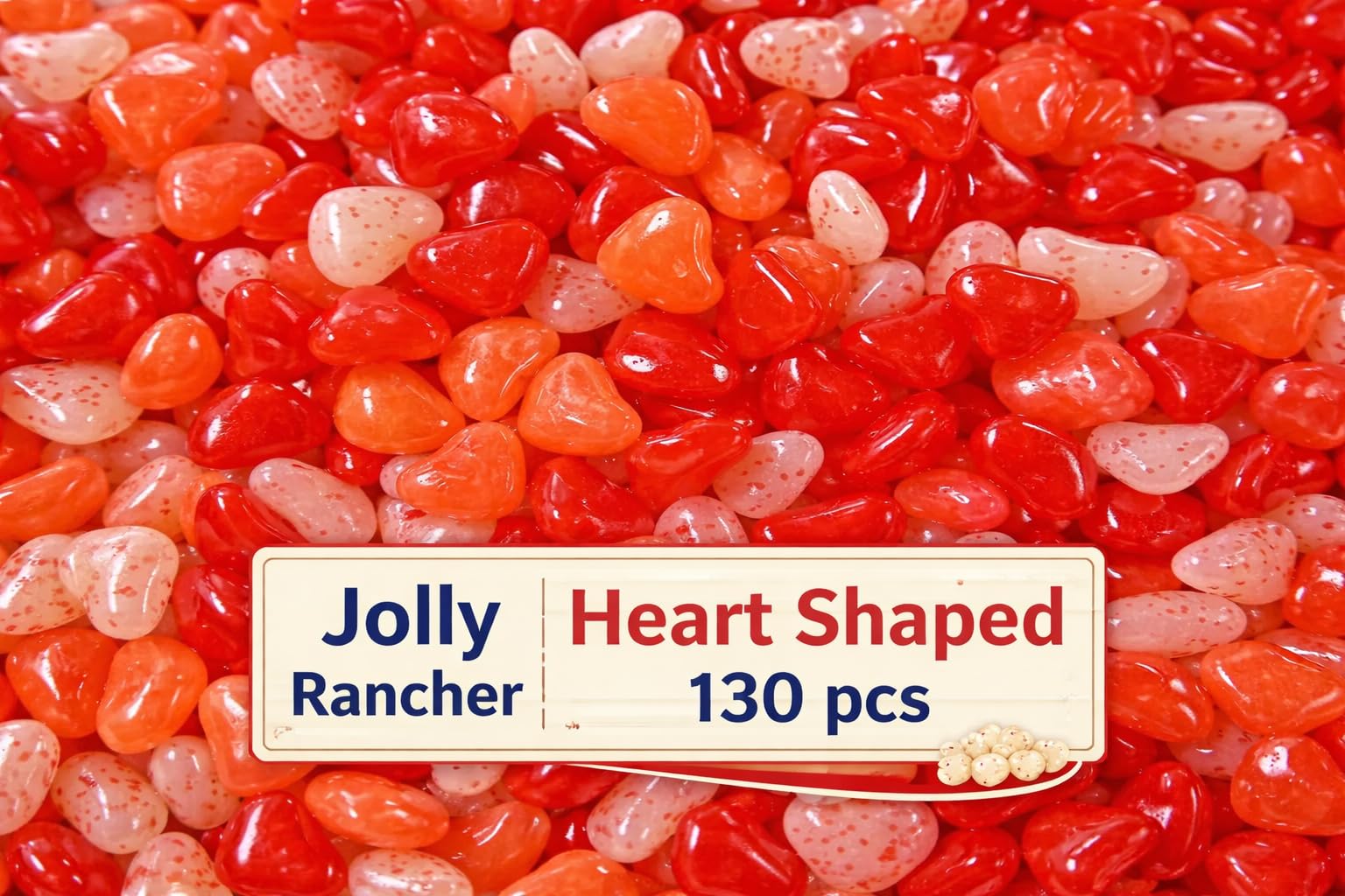Valentine's Day Jelly Hearts Jelly Beans, Approx 130 pcs in Bag Heart Shaped Candy Jellies, Red, White & Pink Heart Candies, Great Gift or Basket Filler