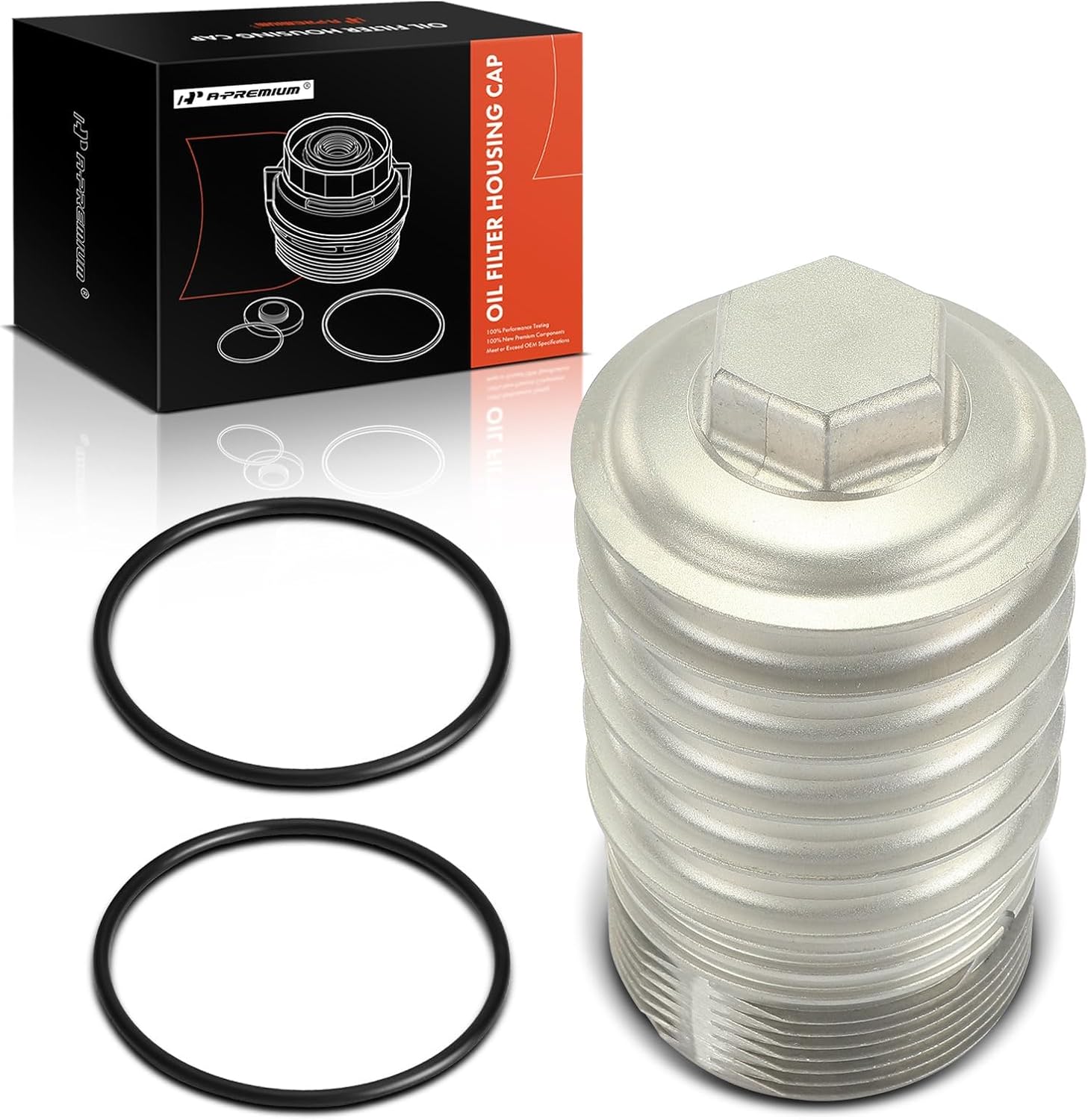 A-Premium Aluminum Oil Filter Housing Cap Assembly Compatible with Volkswagen Jetta 2013-2023, Passat 2014-2017, Golf 2015-2021, Tiguan 2017-2023, Beetle 2013-2017, GTI 2015-2021, Golf Alltrack