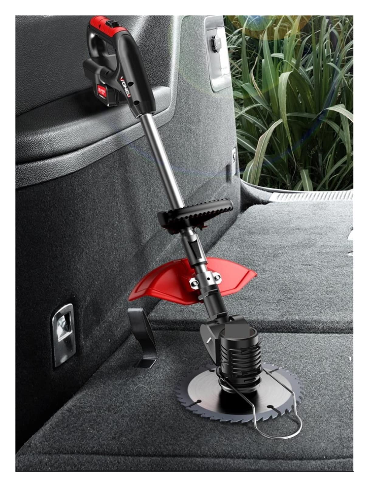 Cortacésped eléctrico de 1880W, cortacésped inalámbrico, Cortador de Longitud Ajustable, Herramientas de jardín for el hogar con batería de Litio Cortacésped