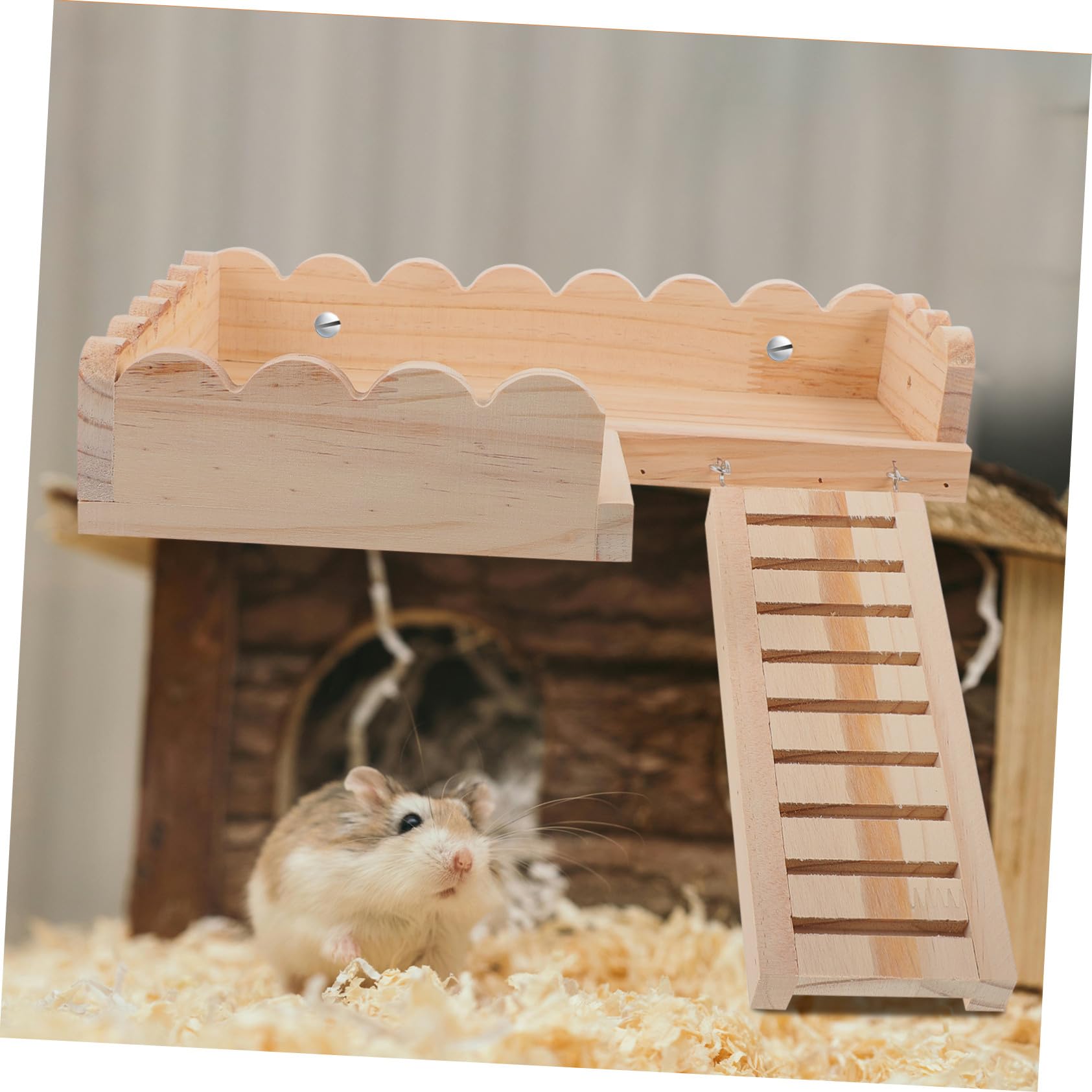 Hamster Holzplattform aus Massivem Holz als Spielplatz und Basis für Käfig Geeignet für Ratten und Rennmäuse Robust und Platzsparend im Design