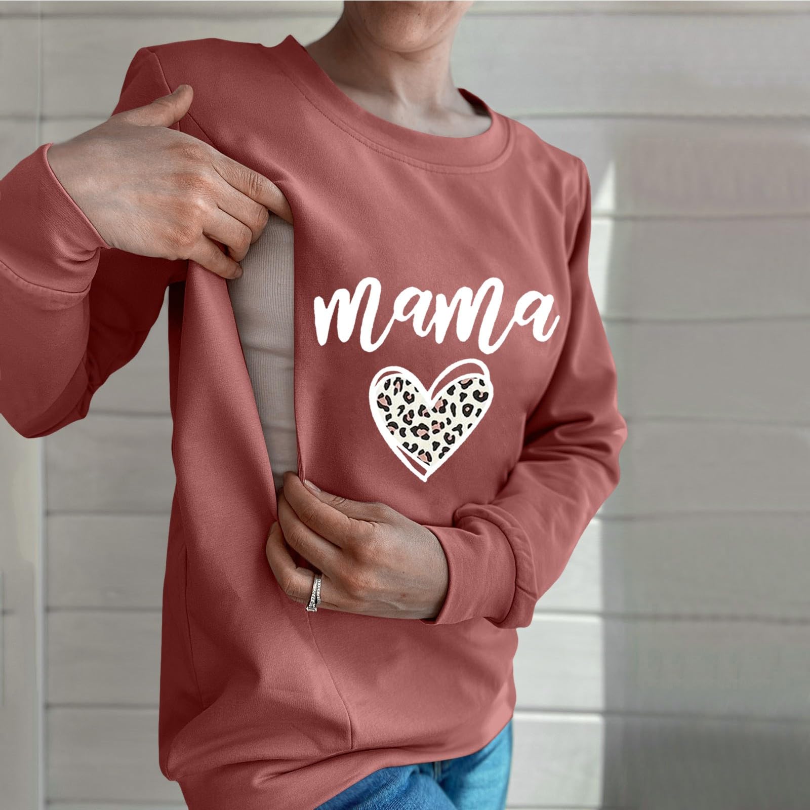 Mama's Boobery Sweater Femme Décontracté Sweat-shirt de maternité/d'allaitement Confortable avec Fermeture éclair Pull d'allaitement Patron de Couture Hoodie Femme