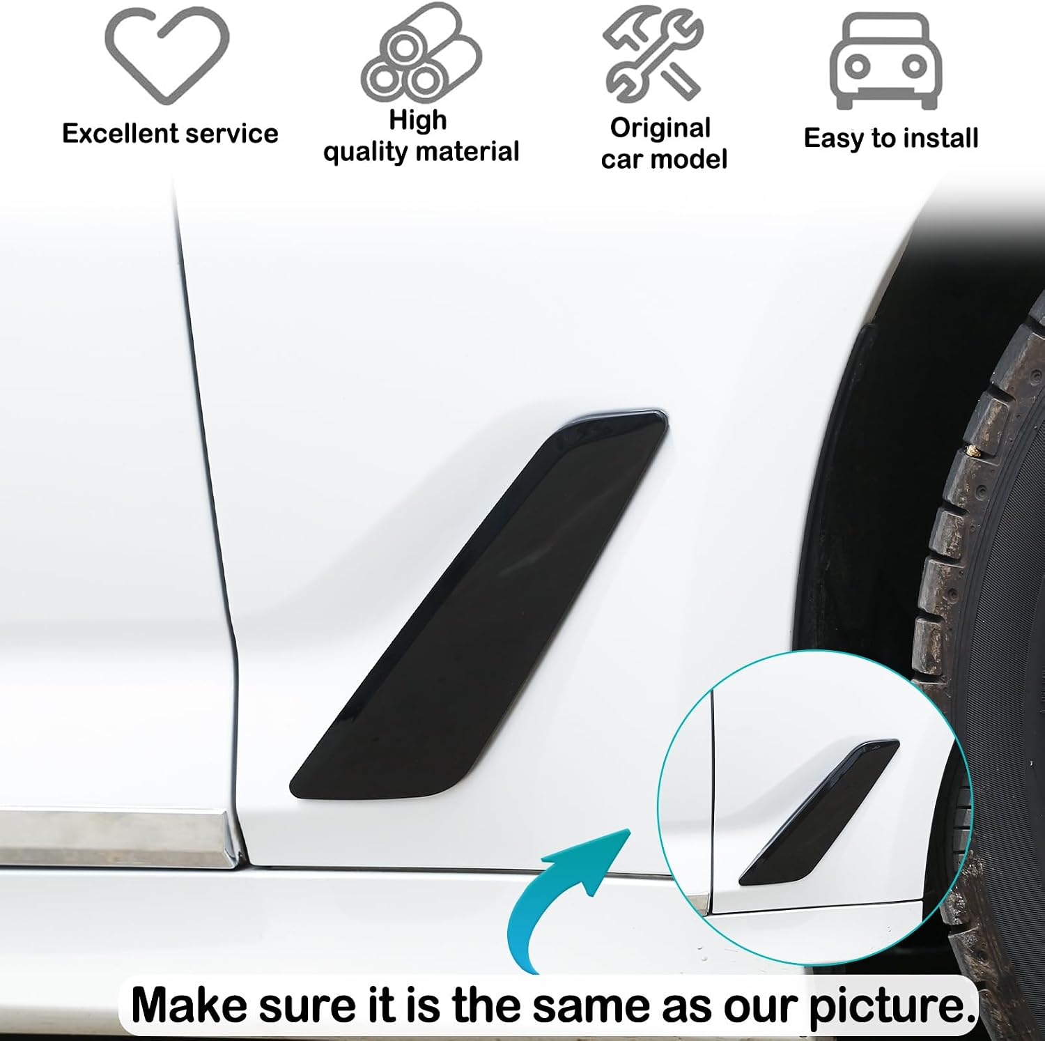 Car Side Wing Air Vent Hood Intake Fender Cover Trim Compatible with BMW 5 Series G30 G38 2018-2022,Car Front Side Fender Air Outlet Cover Exterior Accessories (ABS,Piano Black)