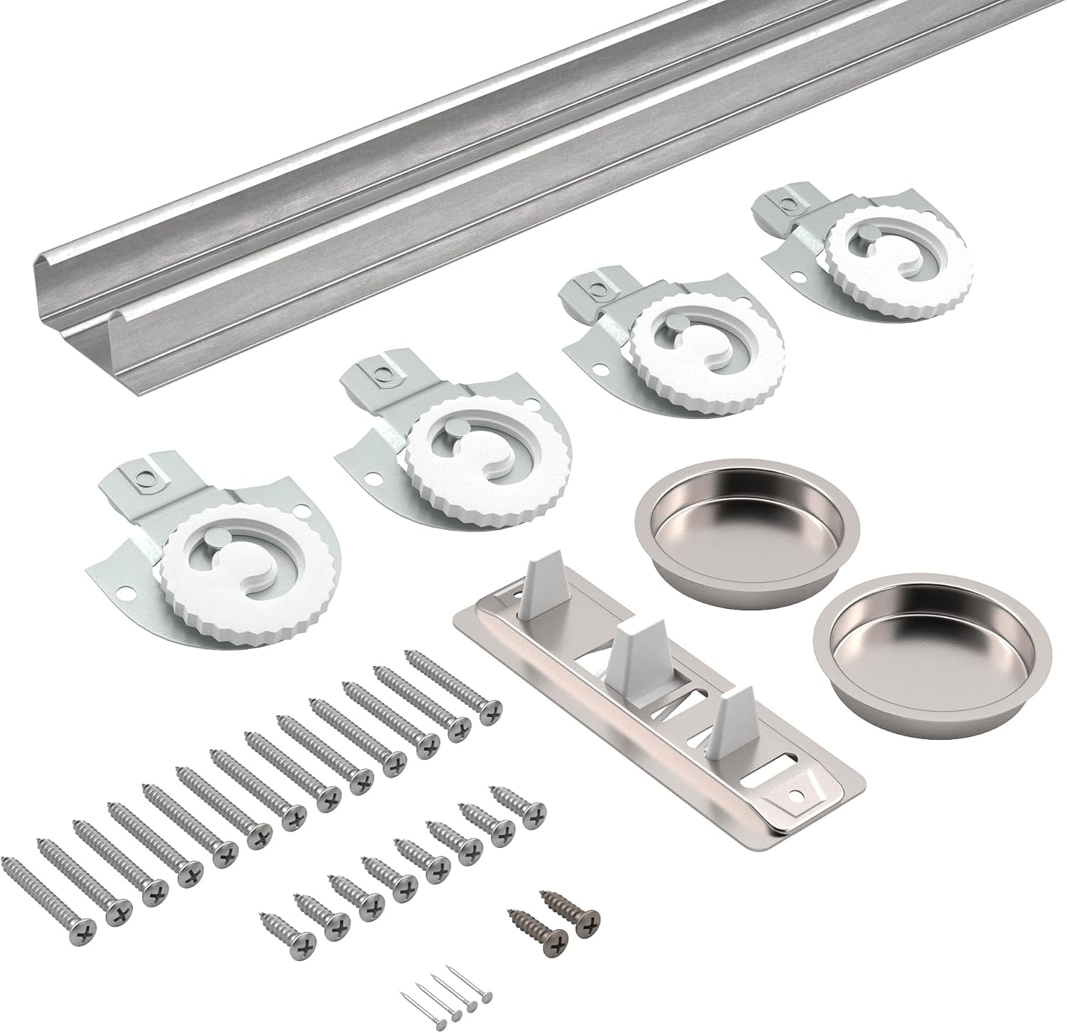 Richelieu Hardware 14660BC 60 in (1520 mm) Bypass Door Hardware Kit, Zinc and Brass