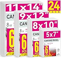 Vista 38 de PHOENIX Paneles de Lienzo para Pintura 6x8 Pulgadas, Paquete de 24 - 8 Oz Tablas de Lienzo de Algodón 100% Triple Impregnadas y Libres de Ácido