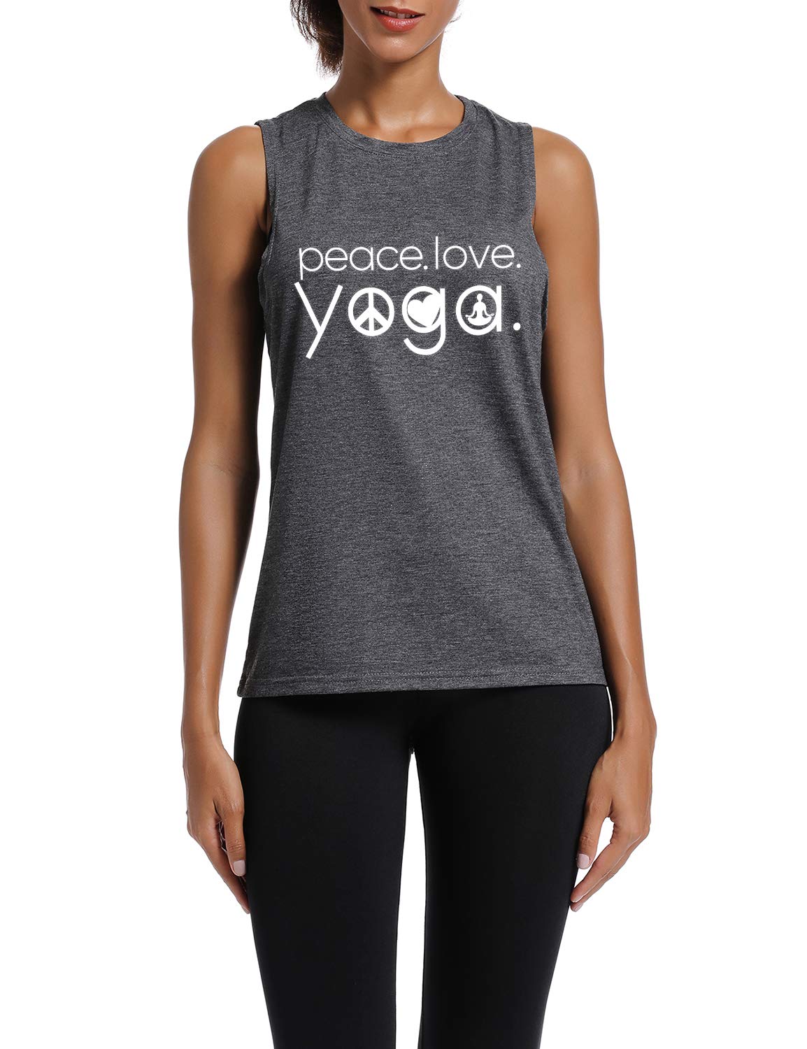 WINGZOO Womens Workout Tank Tops-Novelty Funny Saying Fitness Gym Yoga Racerback Sleeveless Shirts for Women