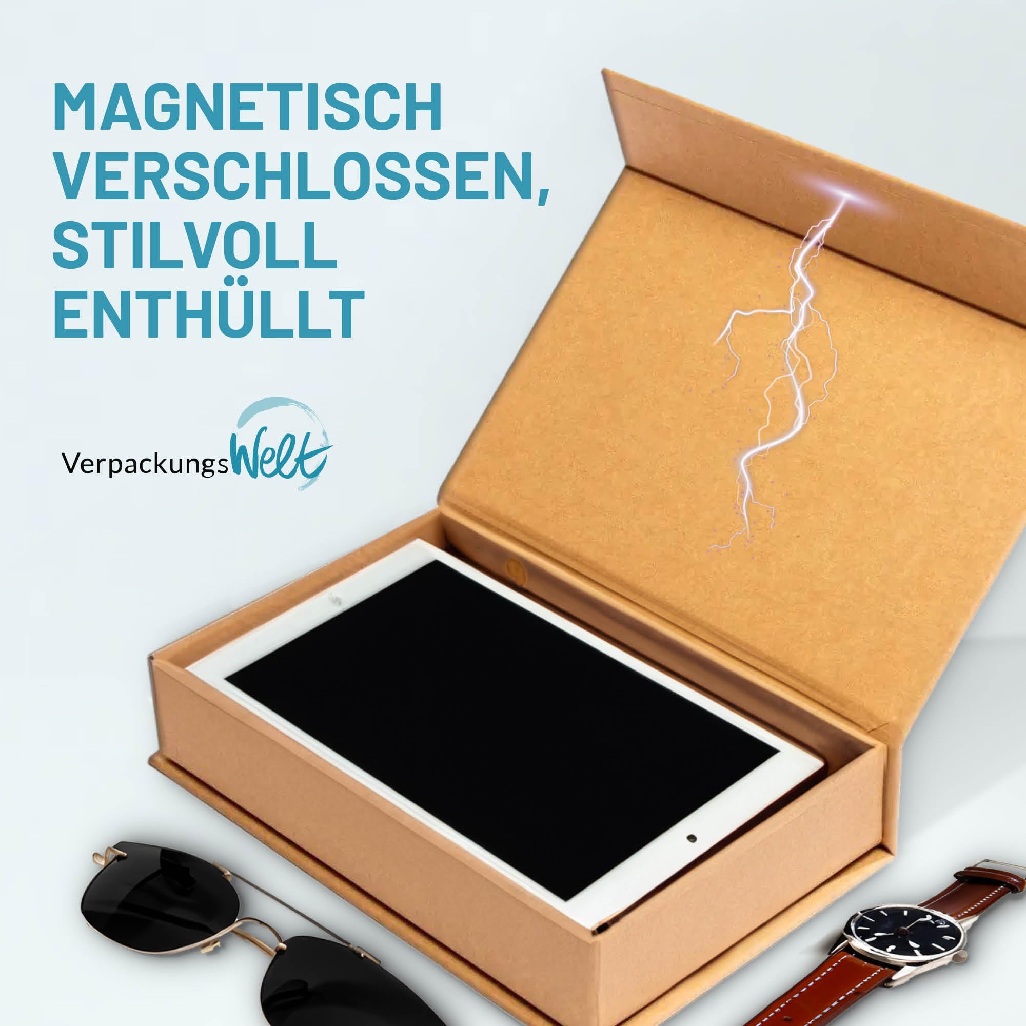Geschenk-Box Weihnachten (10 Stk.) | 31x22x10 cm | Geschenk-Karton mit Deckel & Magnet-Verschluss für Weihnachtsgeschenke | Weihnachtsverpackung mit Aufschrift 'Merry Christmas' Grün