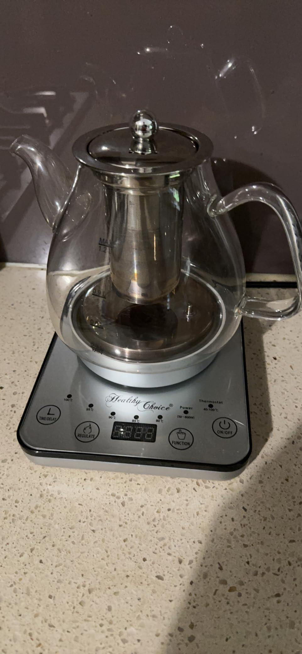 Healthy Choice Electric Glass Kettle 800W Cordless Fast Boil Digital