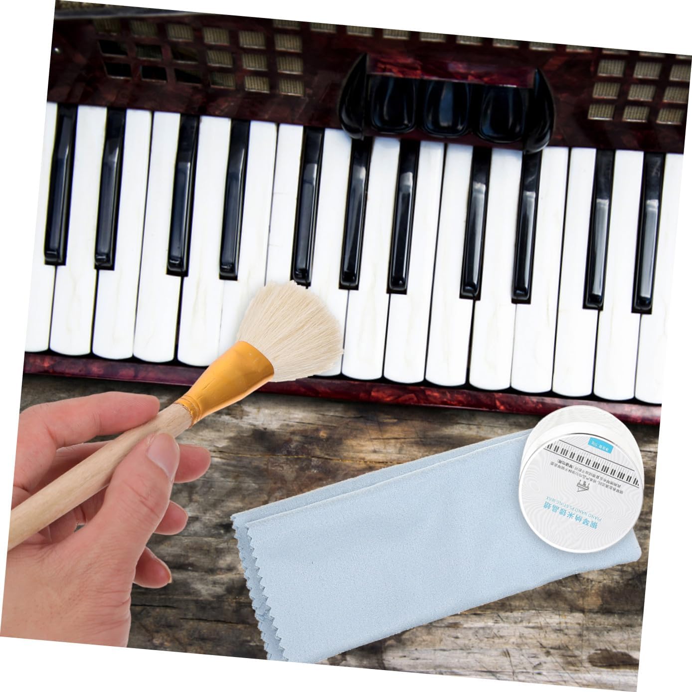 Milisten 1Set Piano Care Kit Professional Cleaning Tools with Cloth Polishing Wax for Piano Maintenance Removes Dust Stains Enhances Surface Brightness