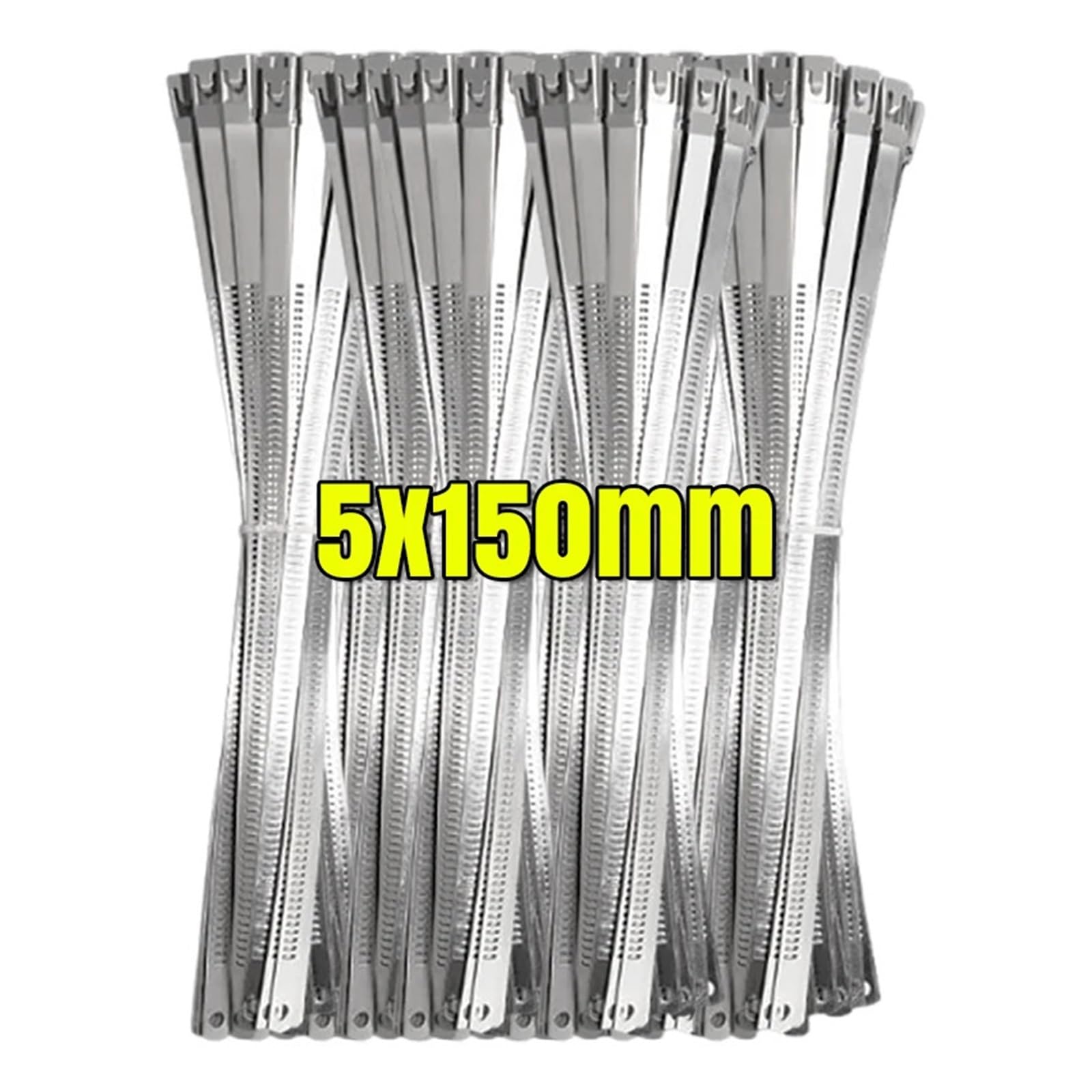 Edelstahl Kabelbinder Edelstahl-Kabelbinder, selbstsicherndes Metallwickelband, Mehrzweck-Kabelbinder, Drahtbefestigungen, Hardware-Organizer für Kabelbündelung(5x150mm,100PCS)
