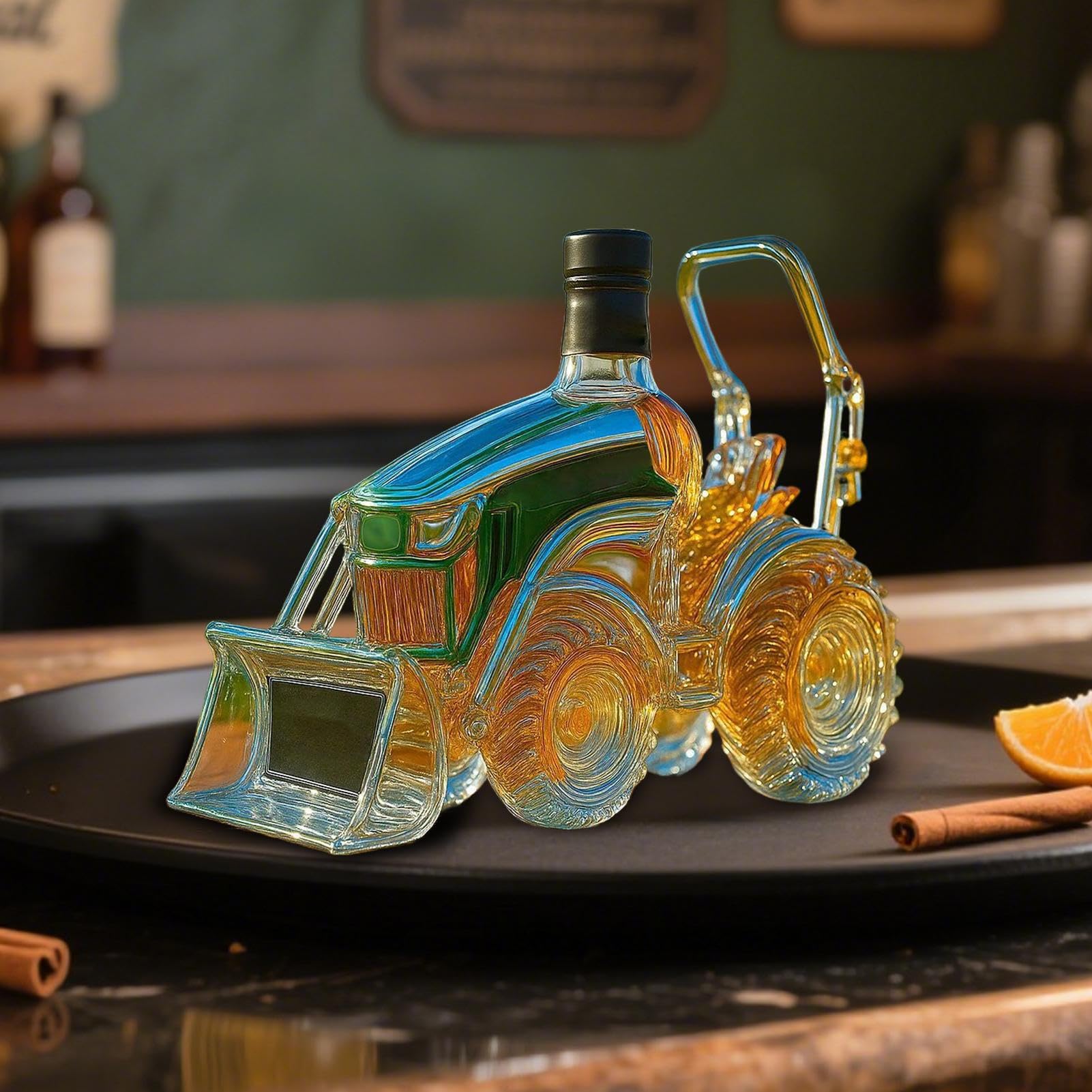 Bottiglie Whisky,Bottiglia Vino Trattore 3D Decorativa - Decanter in Decorazione per Bar Casa Whisky Amanti Famiglia Armadietto Uomo