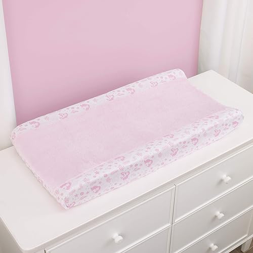 Miniatura 7 de NoJo Disney - Juego de ropa de cama de 4 piezas para cuna de bebé, color rosa, aguamarina y coral de Ariel - edredón, sábana bajera para cuna, funda