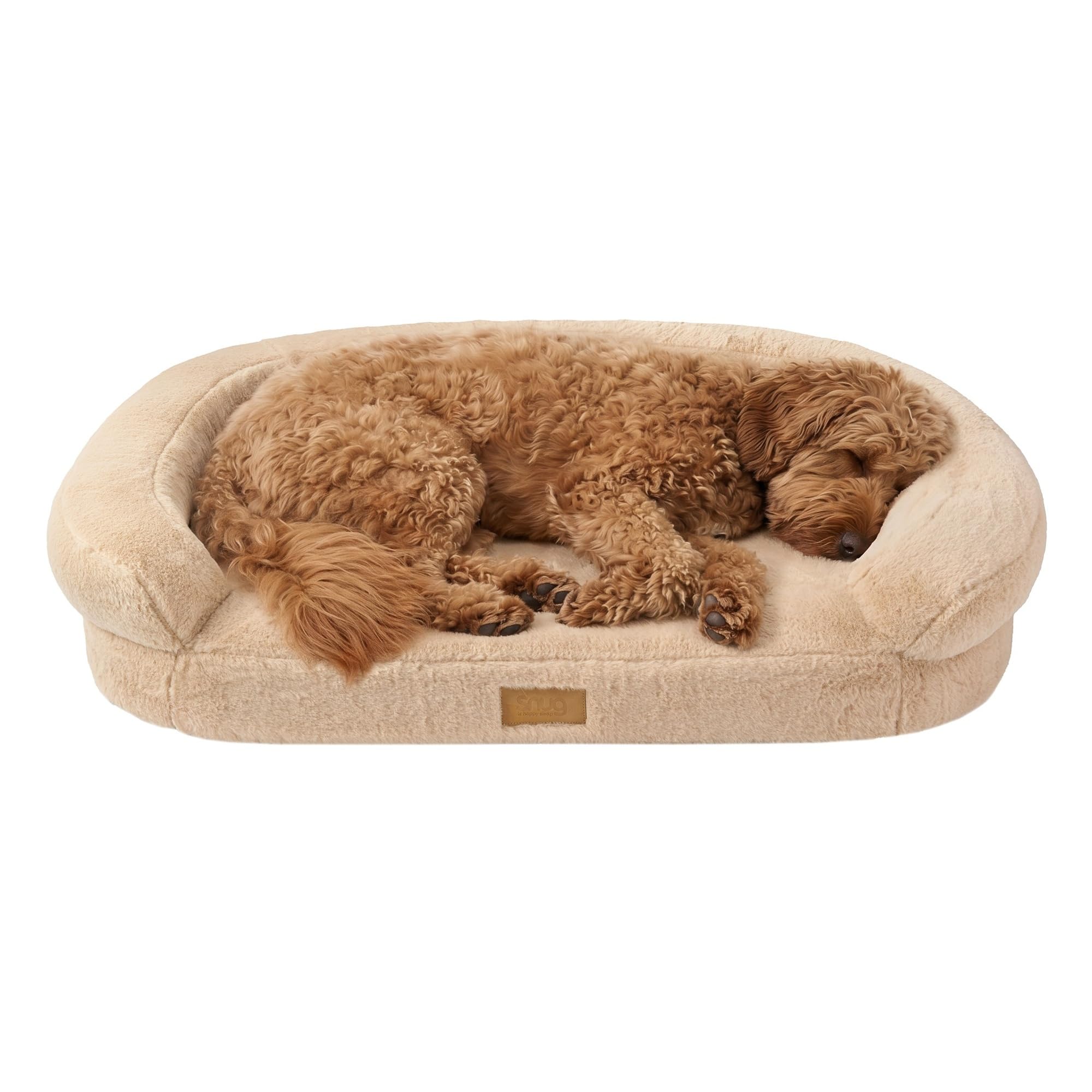 Snug Comfy Orthopaedic Pet Bed - Washable Dog Cat Bed - Natural - Extra Large