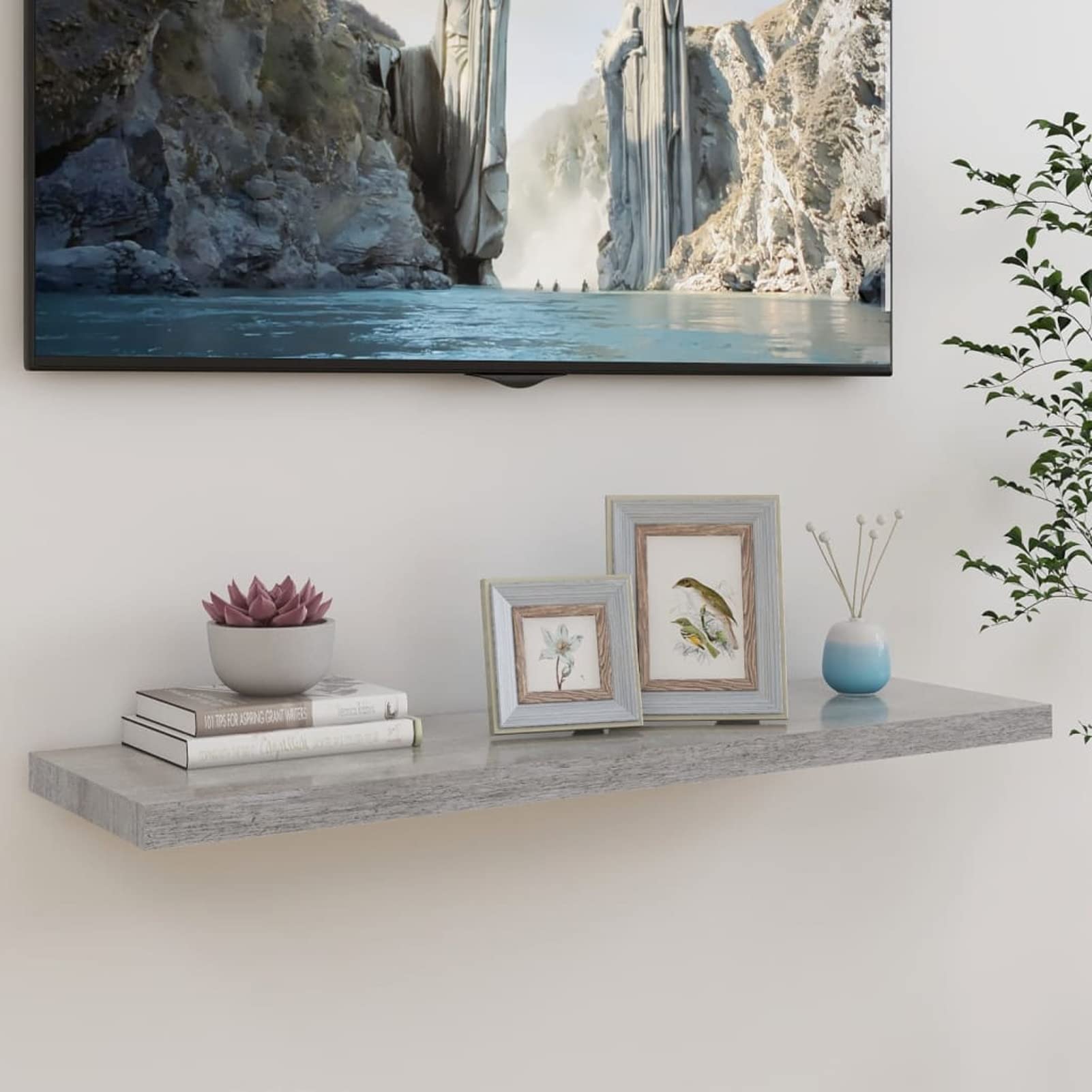Gecheer Mensola Scaffale da Parete Moderna MDF 40|60|80|100|120x23x3,8 cm,Mensola Ingresso,Scaffale da Parete Moderno,Scaffale da Muro Ingresso,Scaffale Mensola Porta Libri,Riviste,Oggetti,DVD
