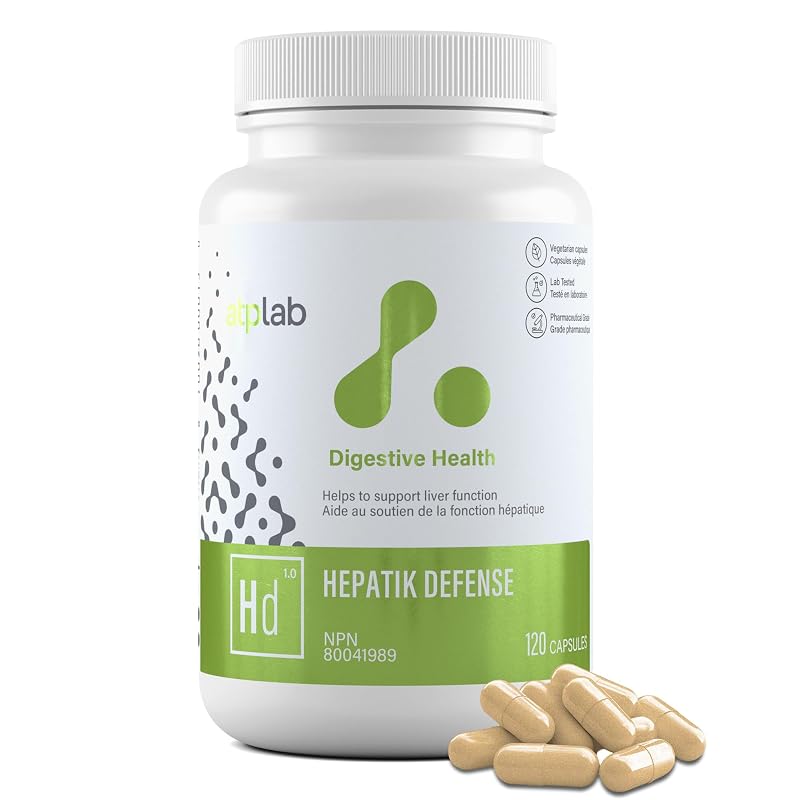 ATP LAB Suplemento de extrato de fígado Hepatik Defense, 120 cápsulas