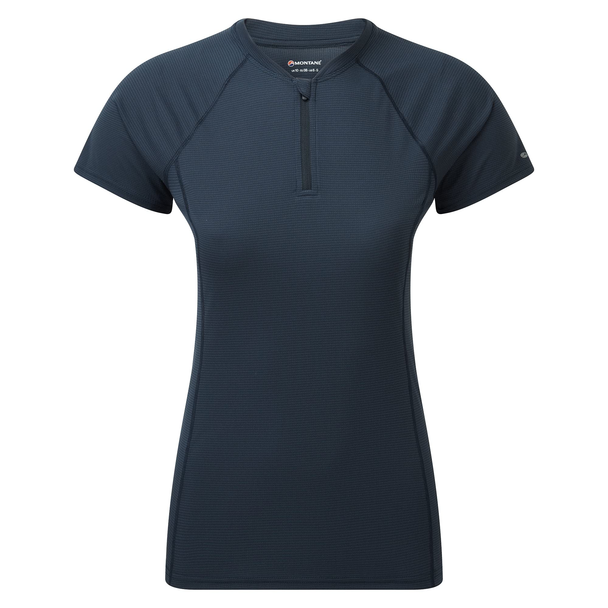 Montane Women's Dart Nano Short Sleeve Zip T-Shirt Eclipse Blue Size 8