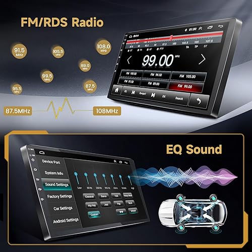 Miniatura 5 de Para Nissan Rogue X-Trail Qashqai Radio 2014-2018 Android 15 Car Stereo, Hikity 10.1 '' Pantalla táctil Radio inalámbrica Carplay Android Auto