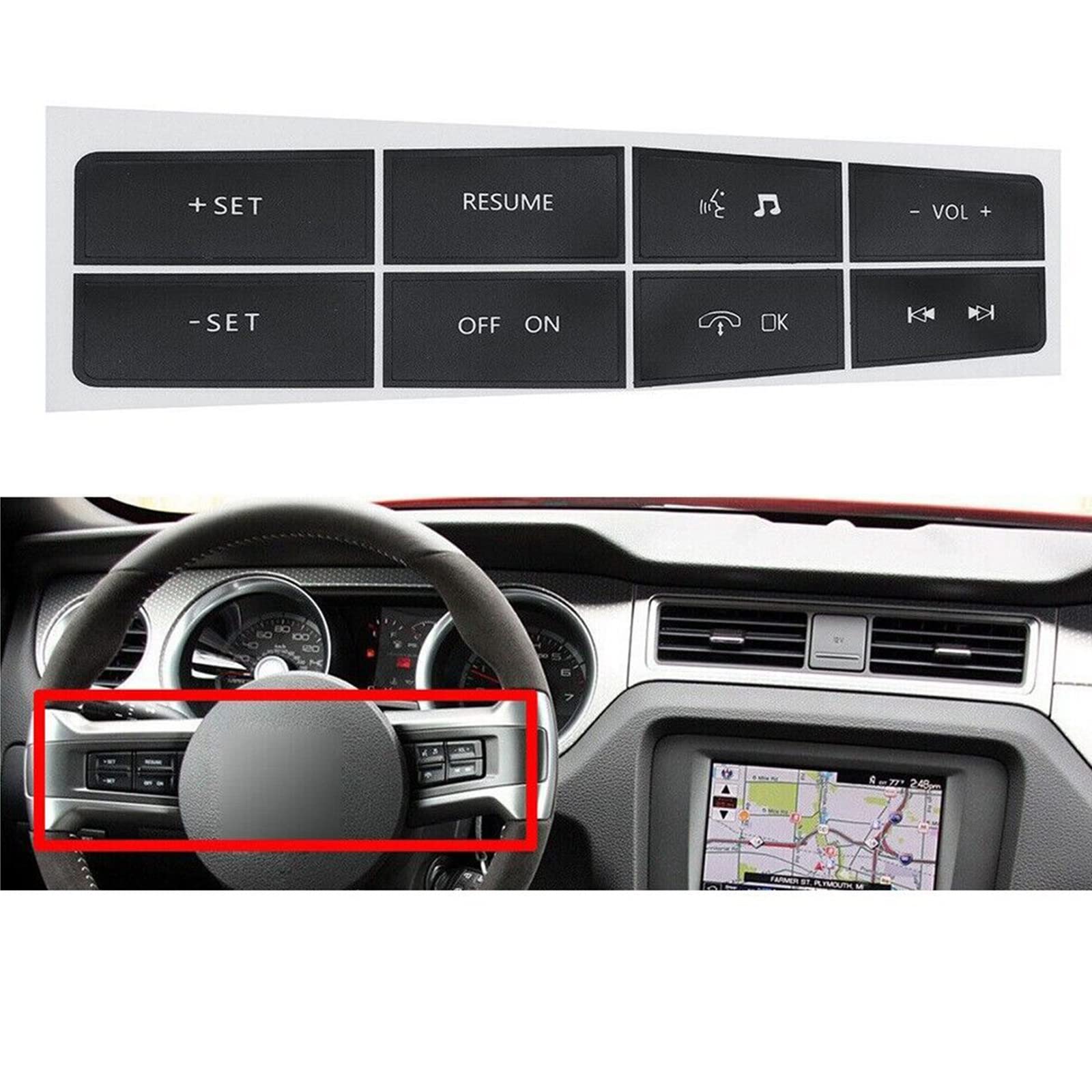 Button Dash Fix Dashboard Control Stickers Steering Wheel Control Button Repair Kit For ...