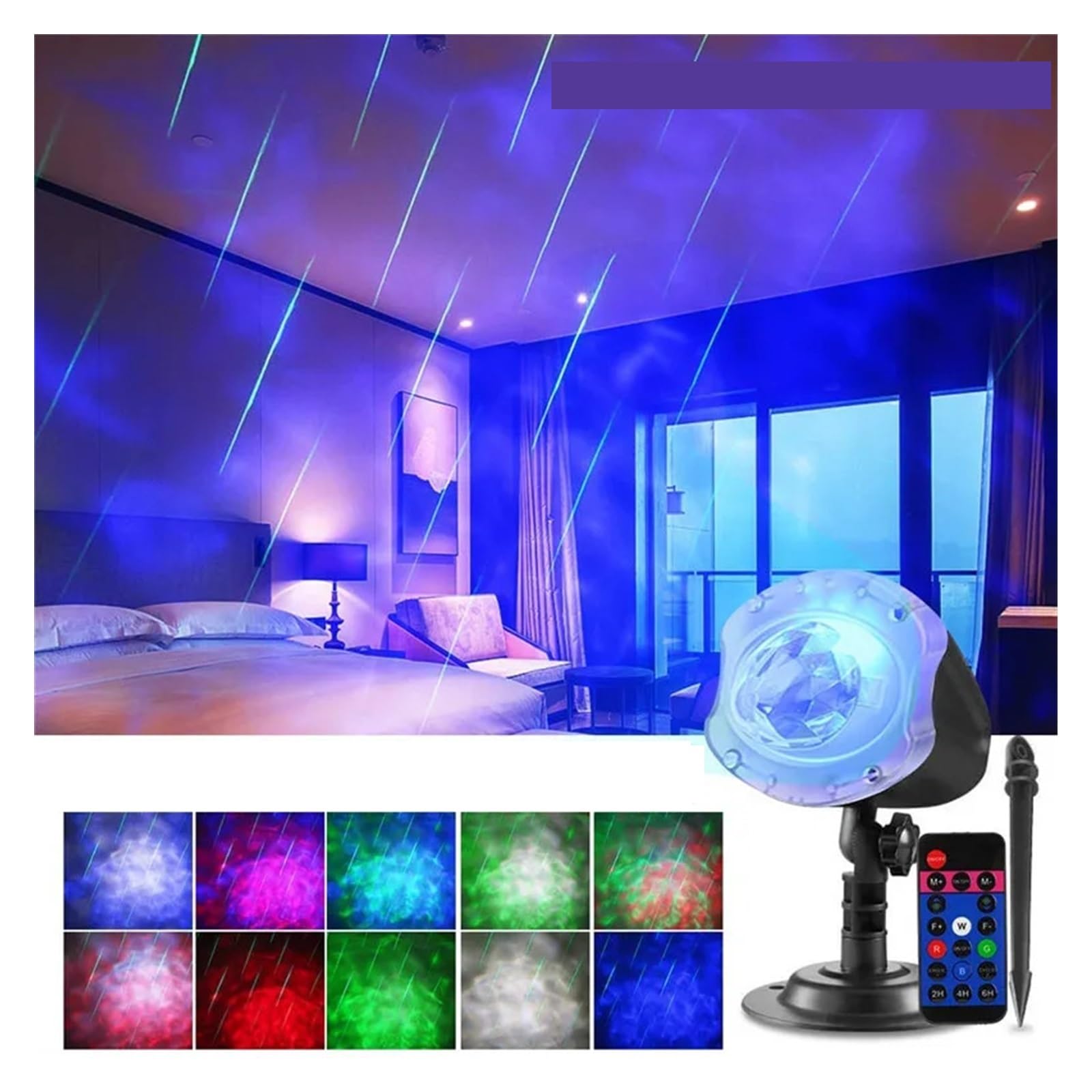 Projektor Weihnachten, Weihnachtsprojektorlicht mit Fernbedienung, Außenlandschaftslichter for Weihnachtsgeschenkparty-Gartenurlaubsbeleuchtung(Meteor Shower,2X Projectors)