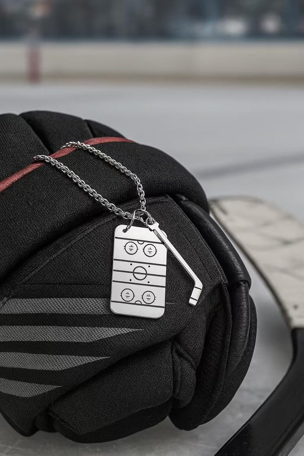 Hockey Stocking Stuffers Hockey Gifts Hockey Necklace Hockey Mom Gifts Ice Hockey Necklace for Men Women Hockey Accessories Silver Stainless Steel - Image 7