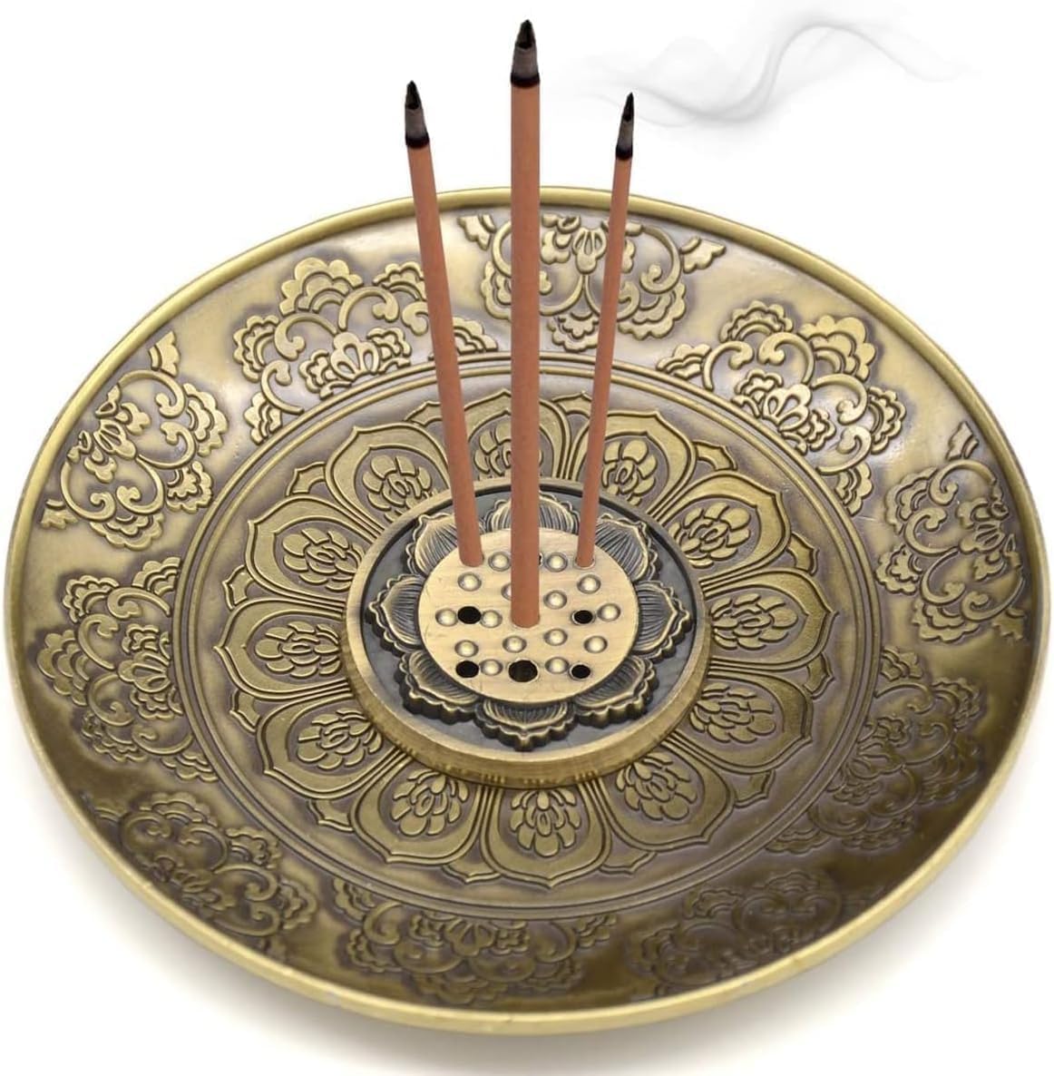 Xspring Çubuk Tütsülük, 9 Delikli Retro Şık Tütsü Yakıcı Kase, Çıkarılabilir Kül Tutuculu Tütsü Standı, Ev Parfümü Çay Evi Yoga Odası Yatak Odası İçin Tütsü Yakıcı