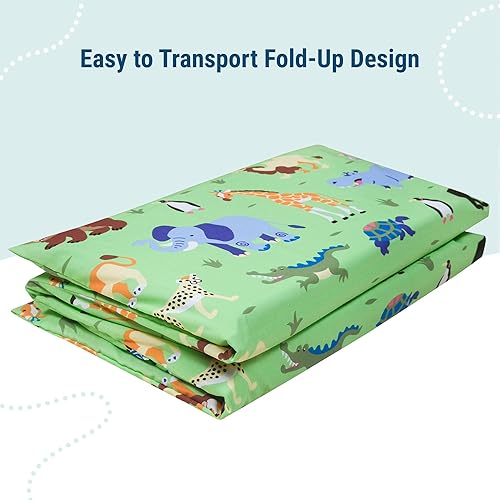 Vista 52 de Wildkin Funda de algodón para siesta para niños, suave, solapa cosida, duradera y se adapta a alfombrillas de vinilo de 1.5 pulgadas, transporte