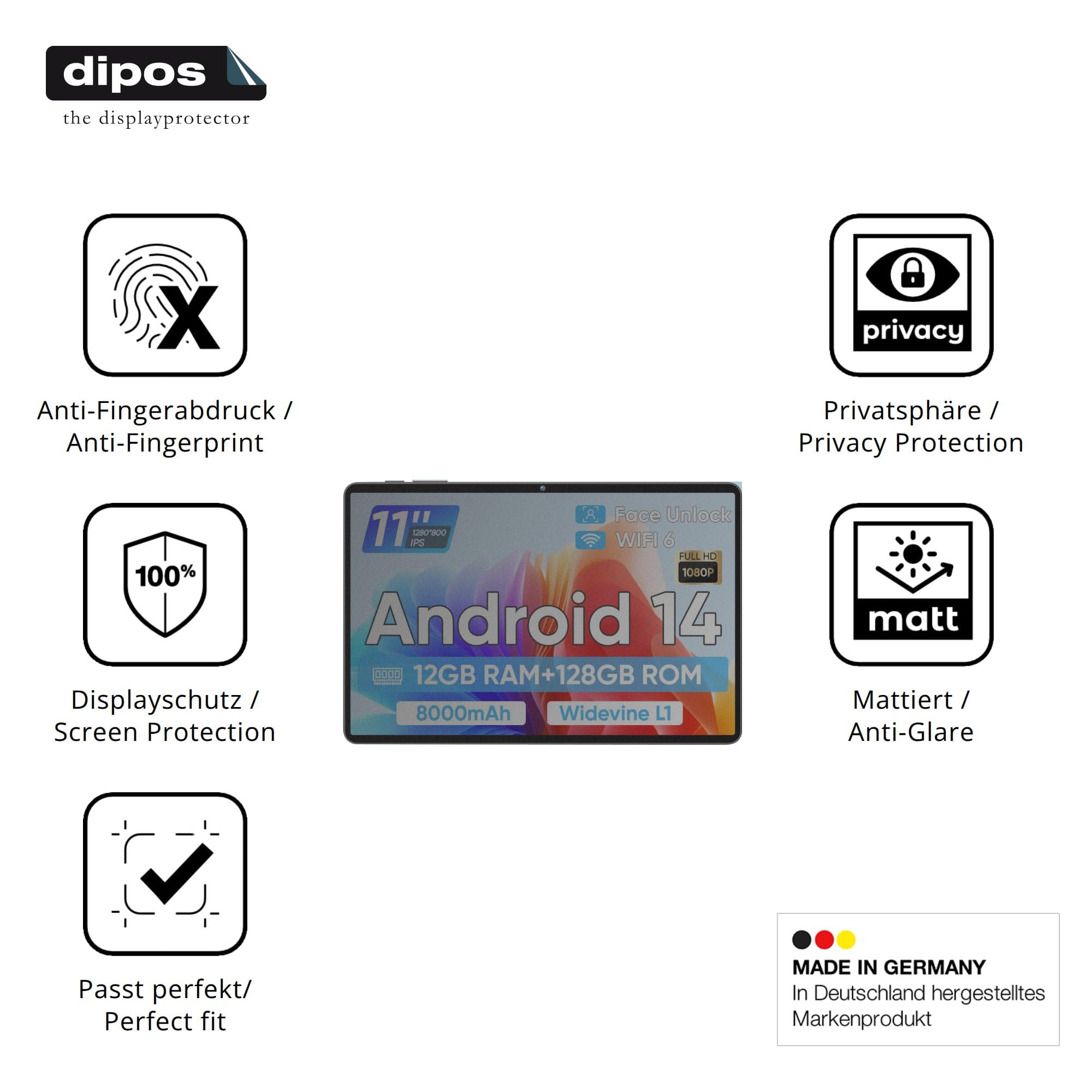 dipos Protection écran anti-espion pour Tuohaitime C5 | Film mat, filtre de confidentialité 4 directions, sur mesure, anti-rayures, sans bulles, adhésion sans colle