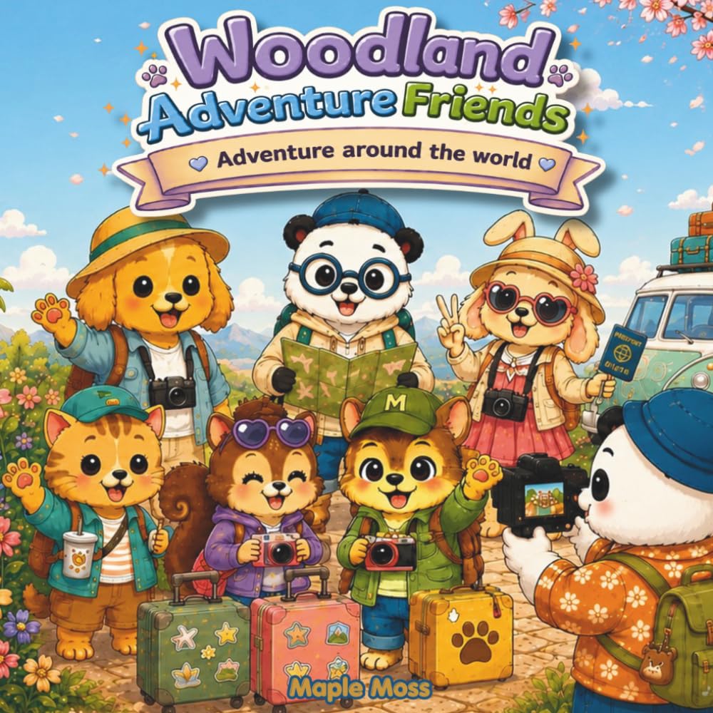 Woodand Adventure Coloring Book: Around the World