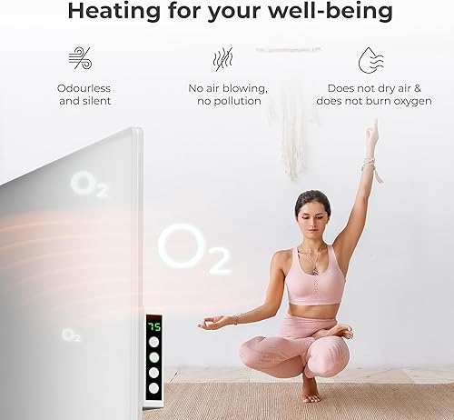 Miniatura 7 de AENO Calentador de panel infrarrojo inteligente con WiFi de 700 W, calentador eléctrico de ahorro de energía, montaje en pared o reddot interior