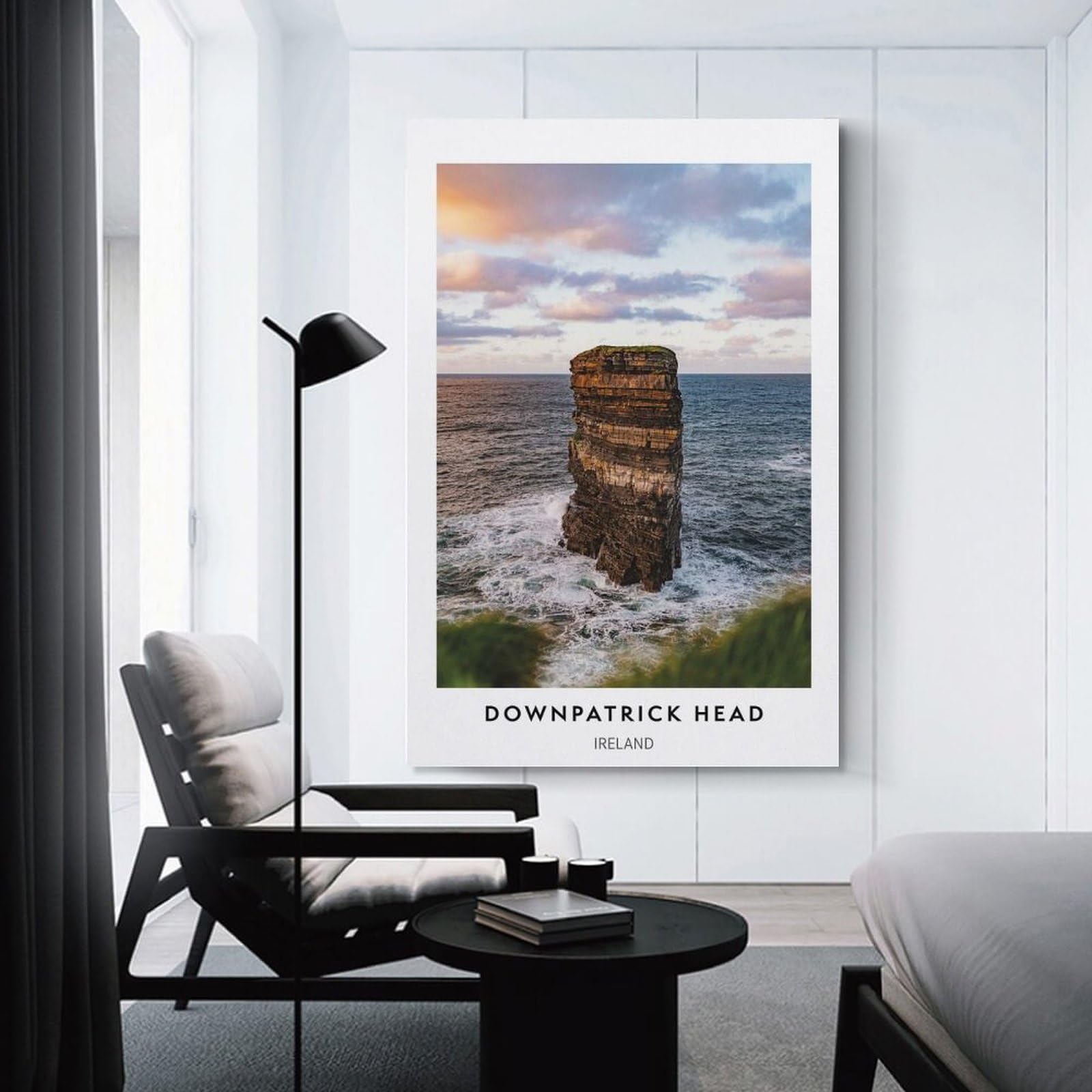 Junmoney Hanging Wall Art Downpatrick Head, Ireland, 24x36inch(60x90cm), for Wall Displays, Bedrooms Or Room Updates, Wall Decor Suited to Curated Displays