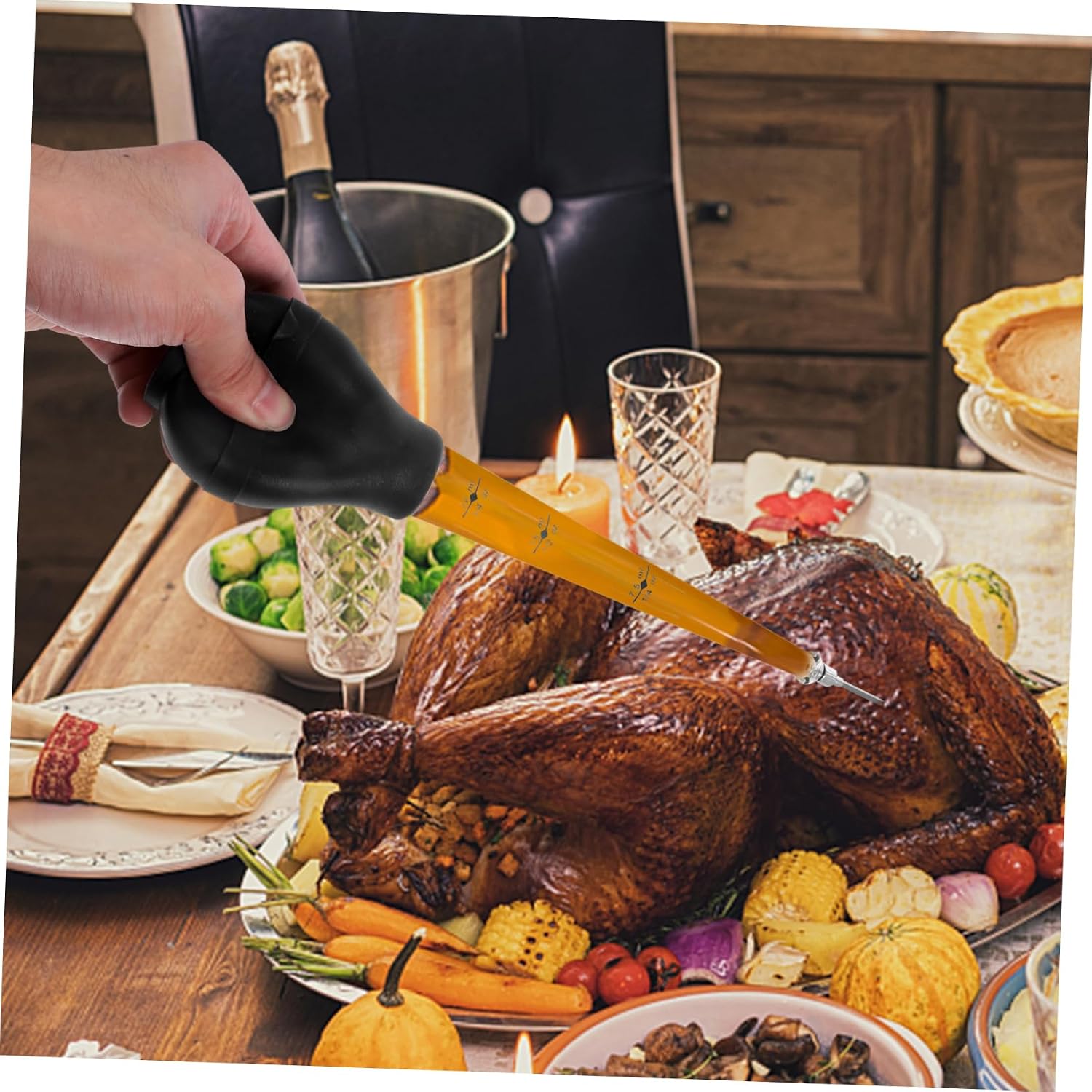 1set Grilled Meat Injector Practical Meat Injector Sauce Seasoning Tube Barbecue Injection Tool Easy Assembly